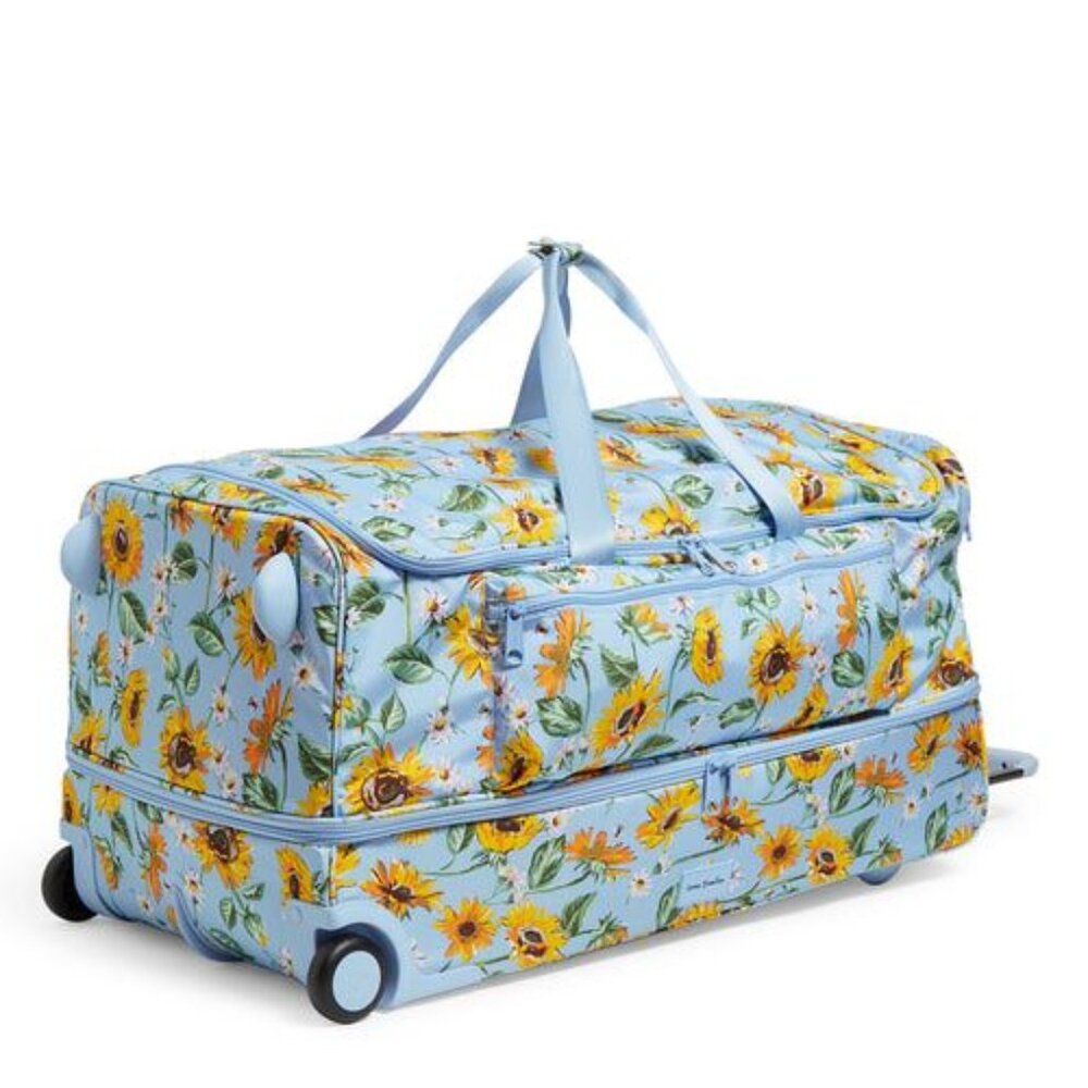 Vera Bradley ReActive XL Foldable Rolling Duffel in Sunflower Sky